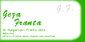 geza franta business card